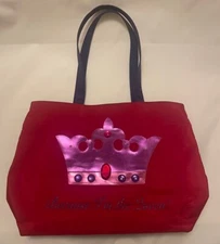 Tote Bag Red Hat Society Vintage Bag Red w/Purple Lining “Because I’m the Queen”