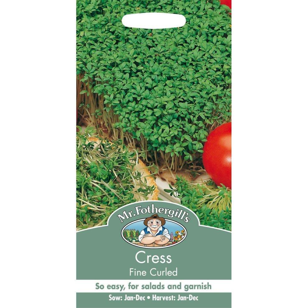 Mr Fothergills Grow Your Own Home Salad Vegetables Cress Fine Curled Seeds