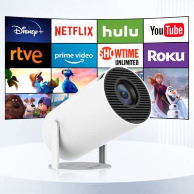 Mini Smart Beamer Full HD 1080P 180°Dreh portable Projector Heim Videoprojektor