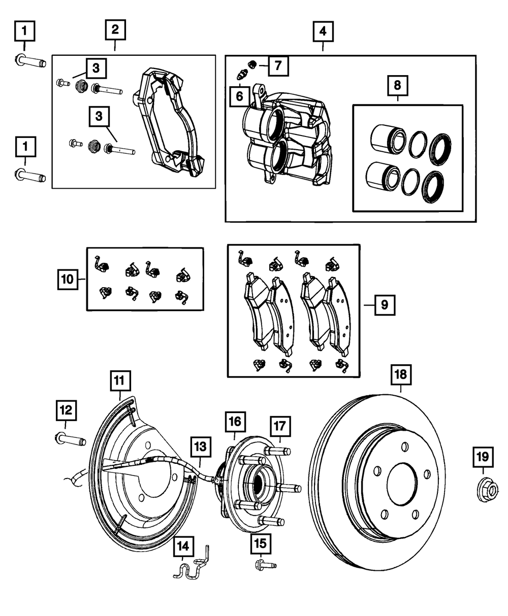 Genuine Mopar Disc Brake Pad Spring Kit 68461586ab