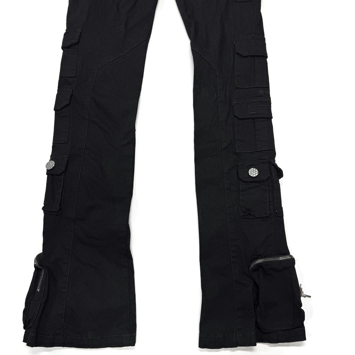 Guapi Black Jeans Stacked Denim 28 Zippers Limited Edition