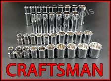 CRAFTSMAN TOOLS 37pc Short & Deep 3/8 SAE METRIC 12pt ratchet wrench socket set