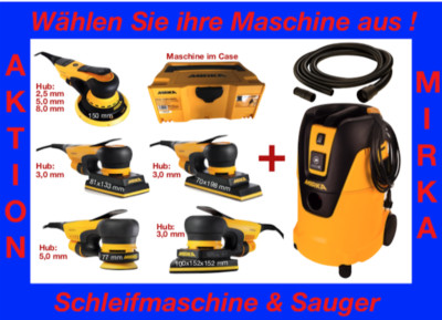 MIRKA-AKTION - SAUGER 1025 L + SCHLEIFMASCHINE nach Wahl - im Case