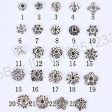 100Pcs Tibetan Silver Metal Flower Loose Spacer Bead Caps Lots 6MM 8MM 10MM 12MM