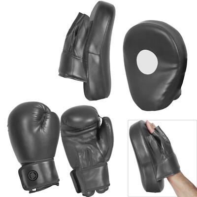 Boxing Gloves and Pads Set Punch Bag Punching Sparring Focus Pad MMA Mitts  Sets UK