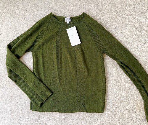 NEW Armani Collezoni 100 Marino Wool Sweater Women Size 6