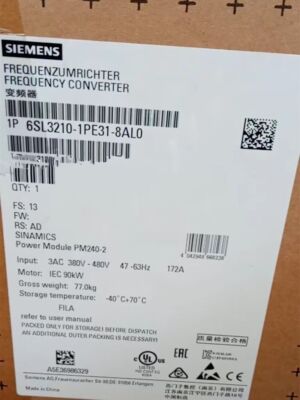 6SL3 210-1PE31-8AL0 NEW SIEMENS 6SL3210-1PE31-8AL0 G120 POWER MODULE PM240-2