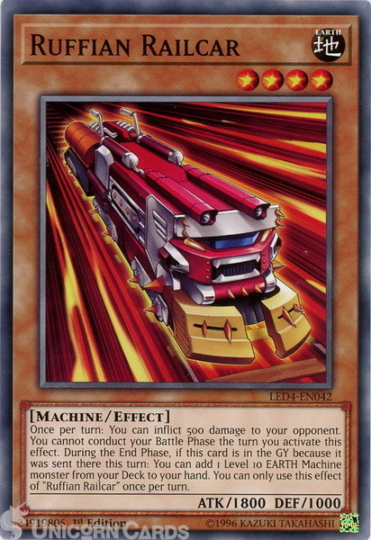 LED4-EN042 Ruffian Railcar : Common 1st Edition Mint YuGiOh Card