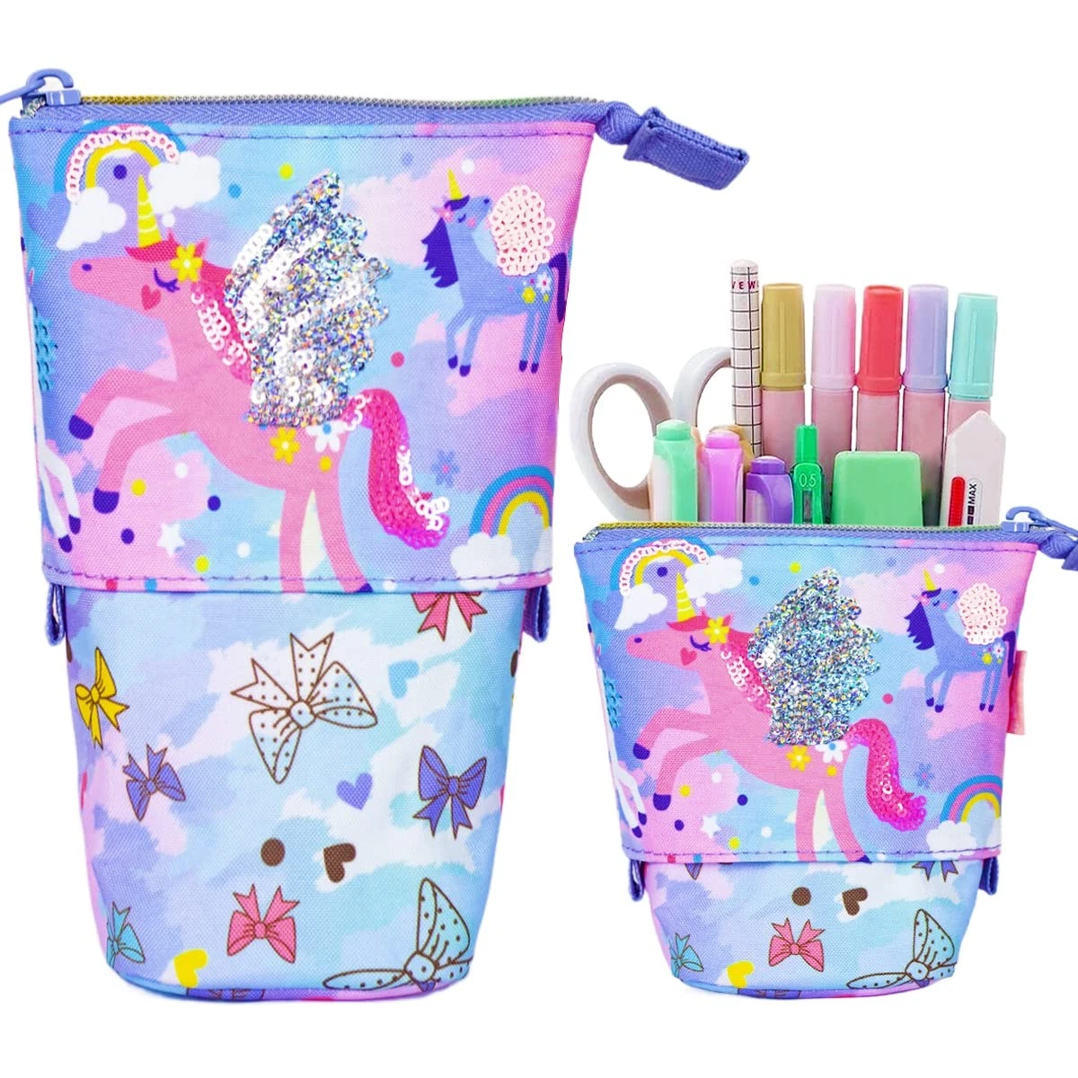 Telescopic Pencil Case Retractable Organiser for Kids – Colourful Canvas