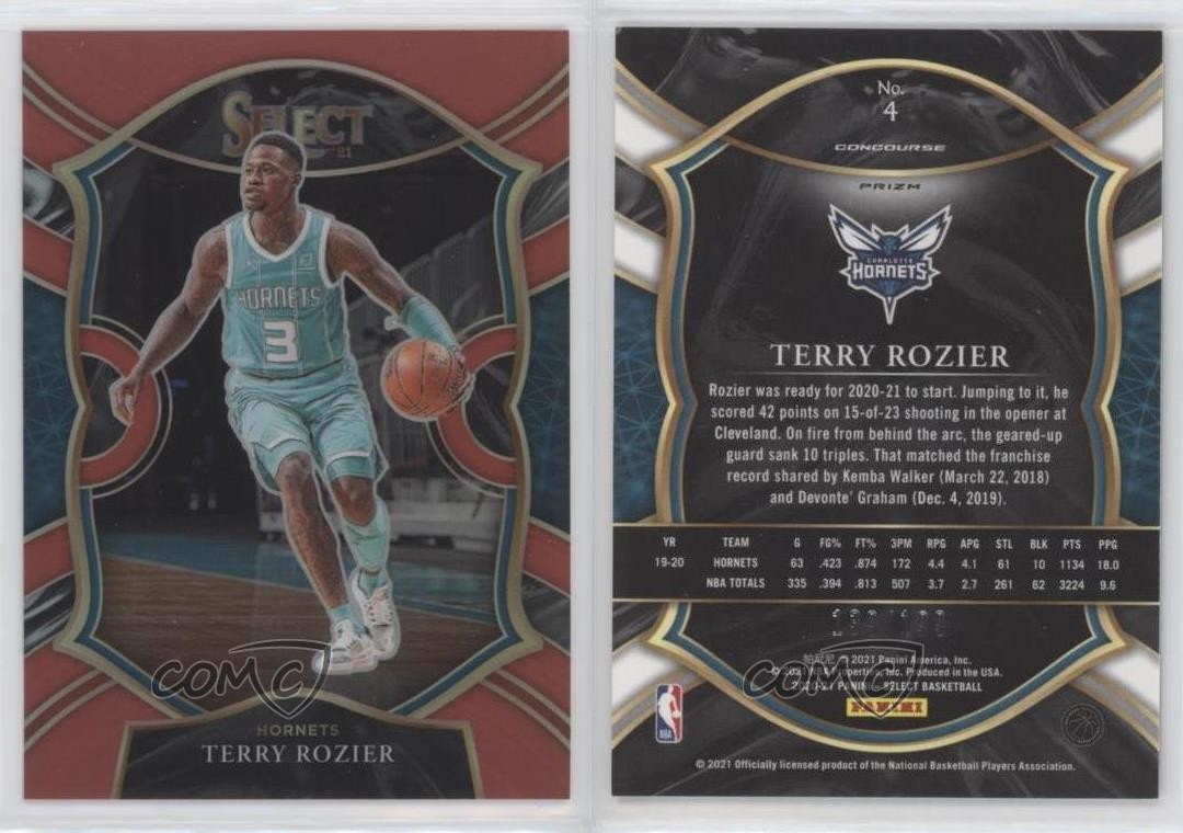 Terry Rousier Stats 2020-21 Panini Select Concourse Red Prizm 139/199 Terry Rozier #4 0a2j ...