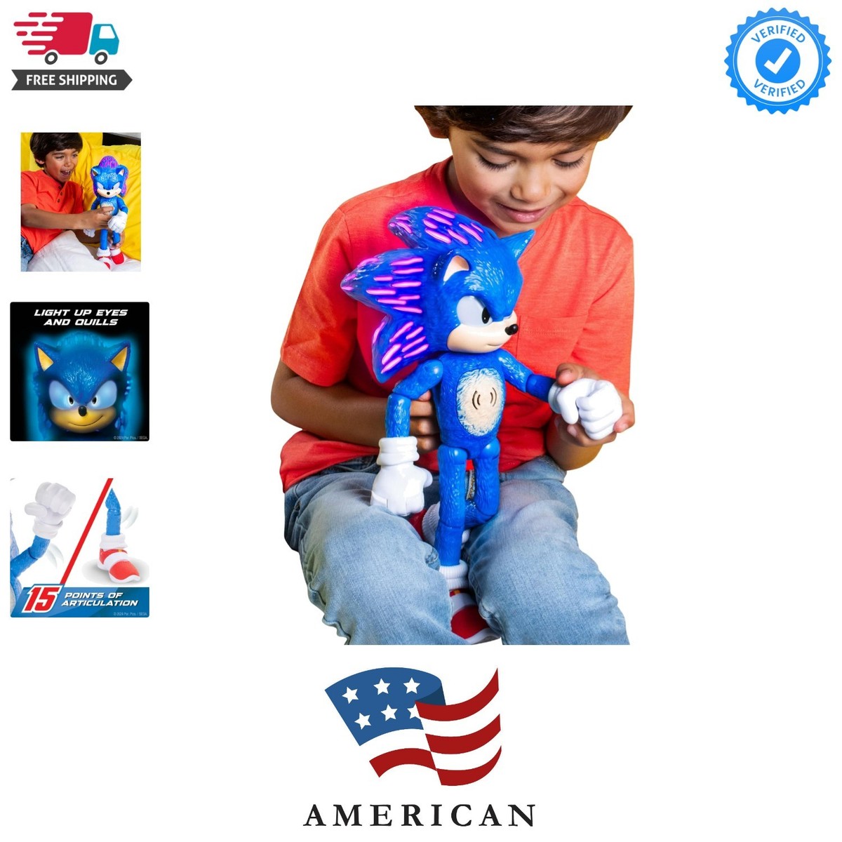 3 Ultimate Talking Sonic 12-Inch Figure, Features 30+ Iconic and