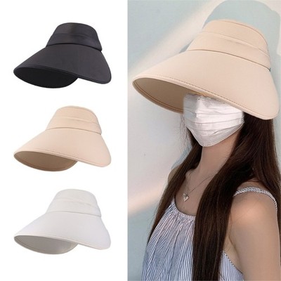 Breathable Sun Hat for Women Empty Top Hat with Sun Visors Wide Brimmed Hat