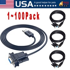 3.9 Ft USB 2.0 to Female DB9 RS232 Serial Converter 9 Pin Adapter Cable PDA Lot