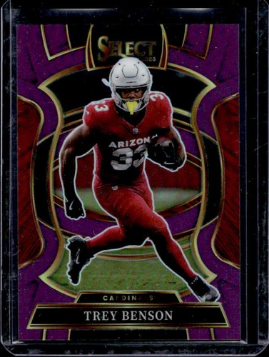 2025 Panini Select Trey Benson Concourse Purple Prizm #/75 Cardinals