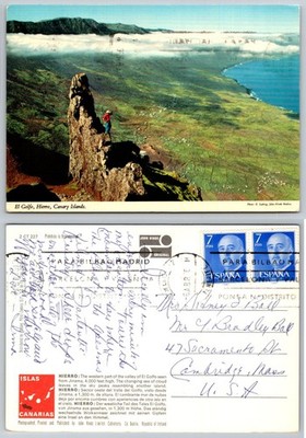 El Golfo Hierro Canary Islands Vista Cliff View John Hinde Postcard 1972