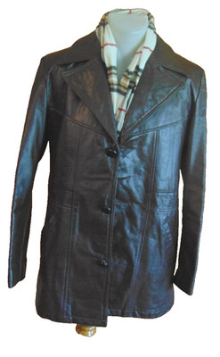 VINTAGE LEATHERS LTD CAMPUS MEN BROWN ALL SEASON LEATHER JACKET FAUX FUR COAT~40