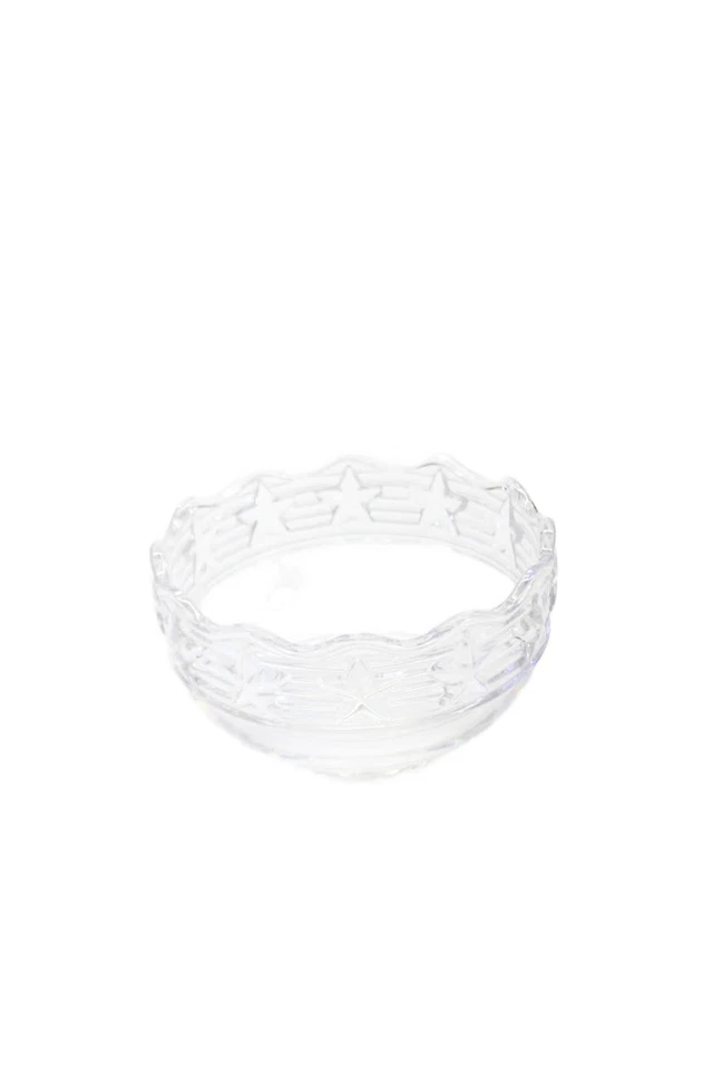 Tiffany & Co Cristal Festoneado Borde Estrellas y Rayas Candy Bowl Transparente Foto 4 de 4