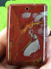 EX35794 46x30x7mm Natural Australian Noreena Jasper Oblong Pendant Bead