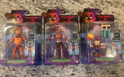 Five Nights at Freddy s FNAF Figure Lot of 3 Balloon Boy Withered Freddy & Foxy