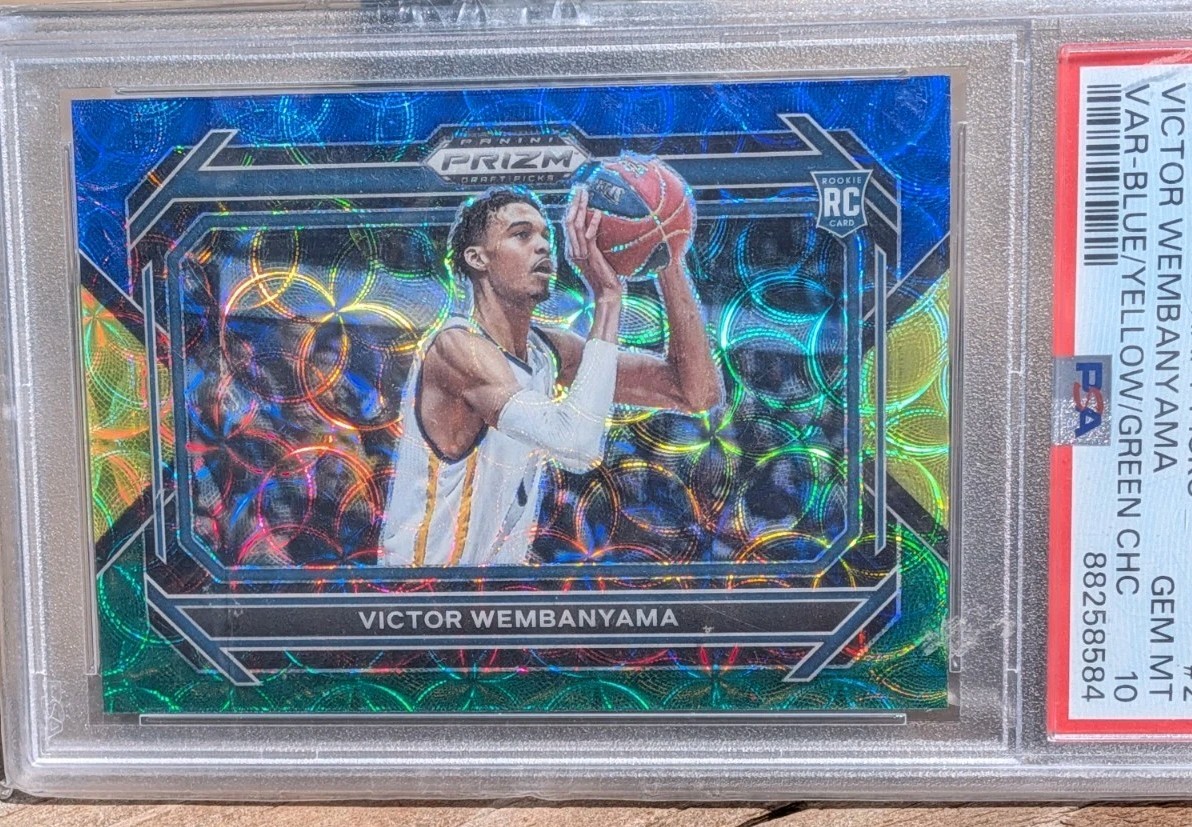 2023  Prizm DP#2 Victor  Wembanyama VARATION Blue Yellow Green  PSA 10 (POP 7)🔥 view 4