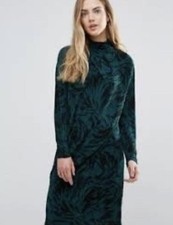 Women Ganni Dress Green Viscose 38 / M / 46
