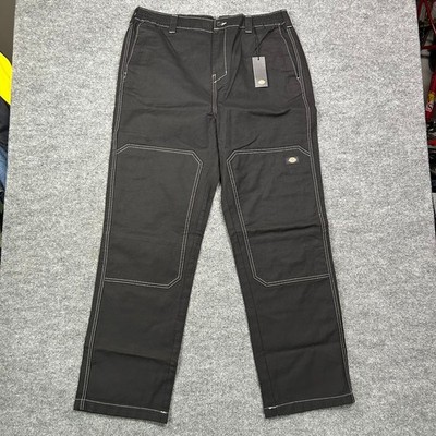 Dickies Florala Relaxed Fit Double Knee Pants Men's Black Workwear - 36X32