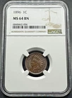 1896 INDIAN CENT NGC MS64 BN BROWN BEAUTIFUL COLOR 04XAA26