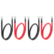 2 AWG Battery Cables for Inverters,3FT,Copper Lugs for Marine and RV Use,4 Pack