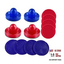 Air Hockey Pushers and Pucks - Air Hockey Paddles and Goal Handles Blue Red