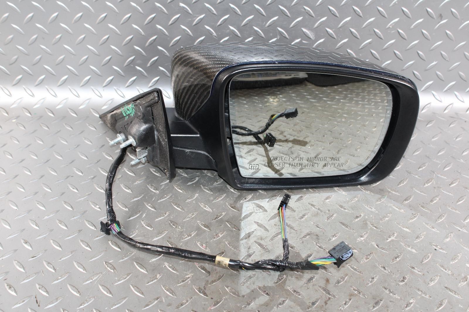 14-17 GHIBLI Nero Black Power Right Passenger Heated OEM Door Mirror Carbon Cap