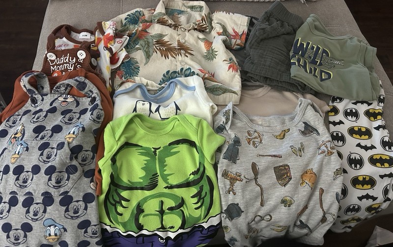 13 Piece Baby Boy Clothing Lot Mixed Size Infant-Kid Disney Harry Potter Carter