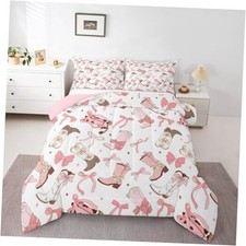Pink Bow Bedding Set Size,Kids Boys Girls Cute Bow Knot King Cute Pink