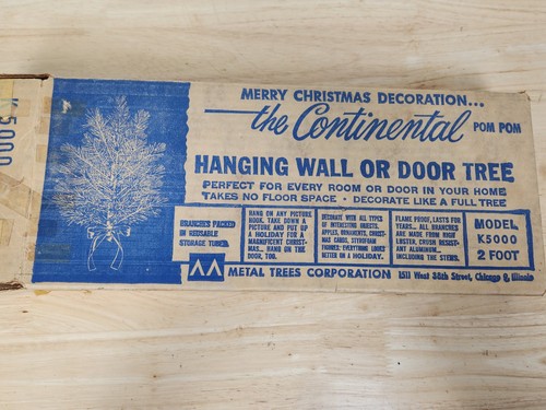 1950s Aluminum Continental Pom Pom Hanging Christmas Tree W/BOX ...