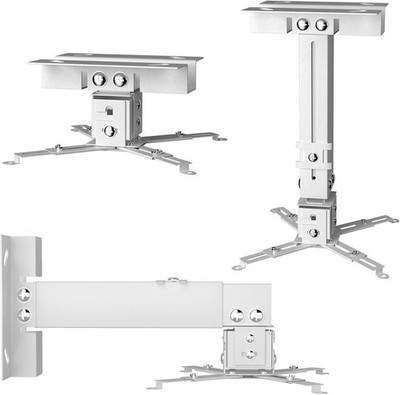 VISULAPEX Universal Projector Mount Ceiling/Wall Adjustable Height Extendable Ar
