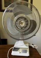 Vintage Kuo Horng 12” Oscillating Desk Fan Model KH-203 3 Speed  - Works GREAT