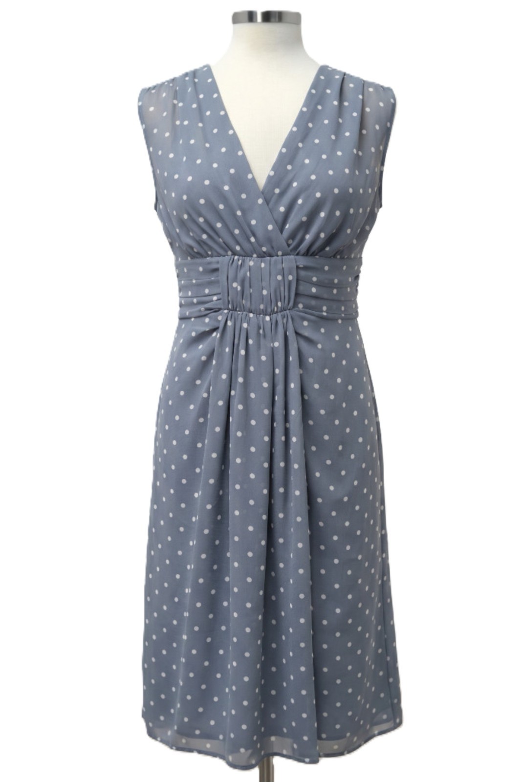 Jacques Vert Alexon Grey Chiffon Draped Dress Ruched Shoulders UK 16 BNWT @ £105
