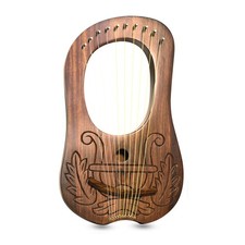 10 Metal Strings lyre harp Engraved Irish harp Design Natrual finish tuning k...
