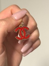 CHANEL Red/Gold Metal Zipper Pull Charm