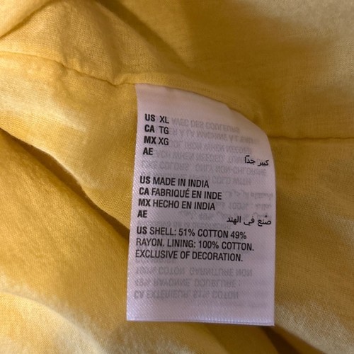Charter Club Women Midi Dress XL Yellow Embroidered Floral Boho Cottagecore - Picture 10 of 13