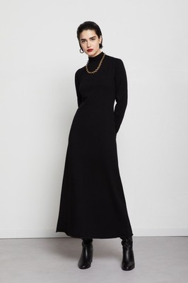 ottod Ame Damen Langes Kleid nero Größe S-L