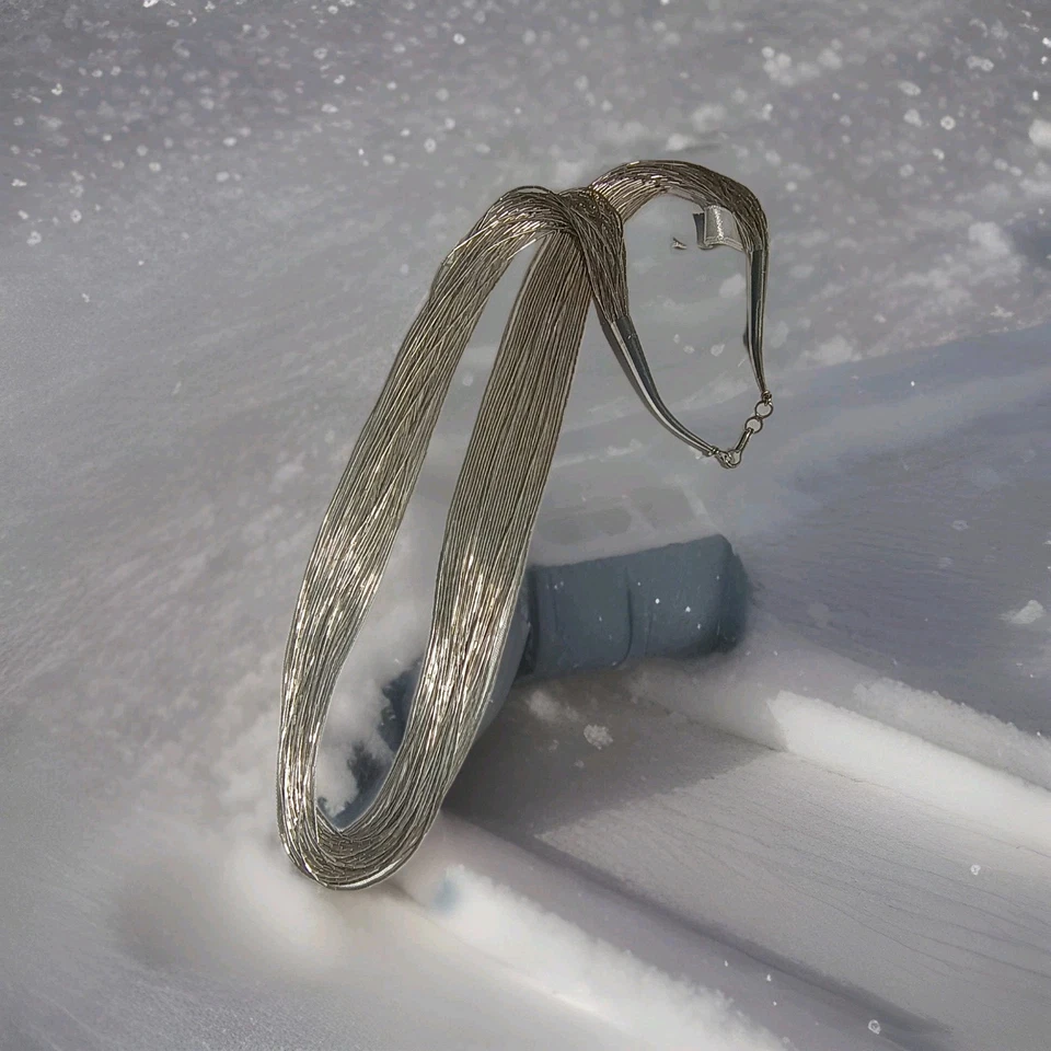 Plata de ley 925 30 hebras de plata líquida, 36,7 gm, probada, 24" Foto 2 de 4