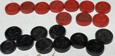 VTG Elgo American Interlocking Checkers 20 Pc Red Black Eagle Halsam Replacement