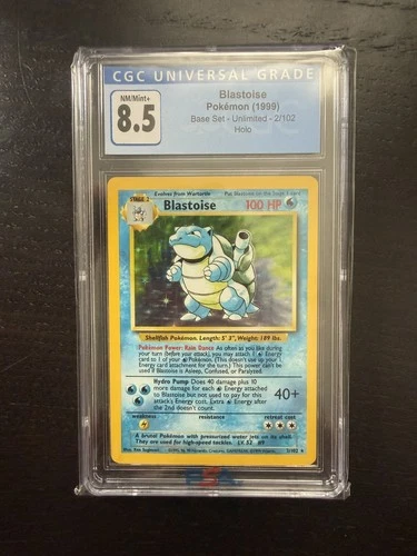 1999 Pokémon Blastoise #2 Base Set Holo CGC 8.5