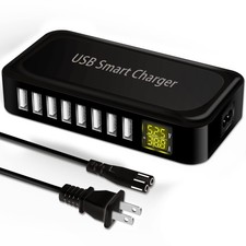 USB Charging Station, 8-Port 60W/12A USB Charger Station, Multi Ports USB-A C...