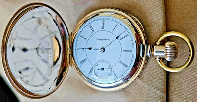 Vintage Hampden 10kt gold filled serviced Pocket watch