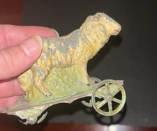 Rare Vintage Antique Lamb American Tin Platform Pull Toy Sheep Extremely Rare