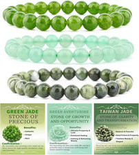 2.3-Piece 4Mm Natural Crystal Gemstone Stretch Bracelets Handmade Reiki Energy