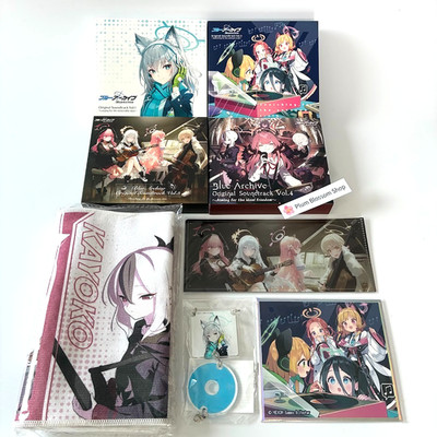 Blue Archive Original Soundtrack Vol.1-4 CD Set Game OST w/ Bonus Towel Keychain