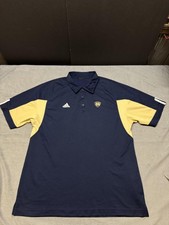 Notre Dame Fighting Irish Shirt Mens Navy Blue Gold NCAA Football Polo Adidas