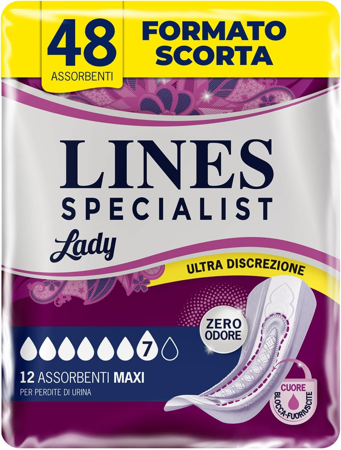 Lady Maxi Incontinenza Donna - Assorbenti Anatomici Alta Assorbenza